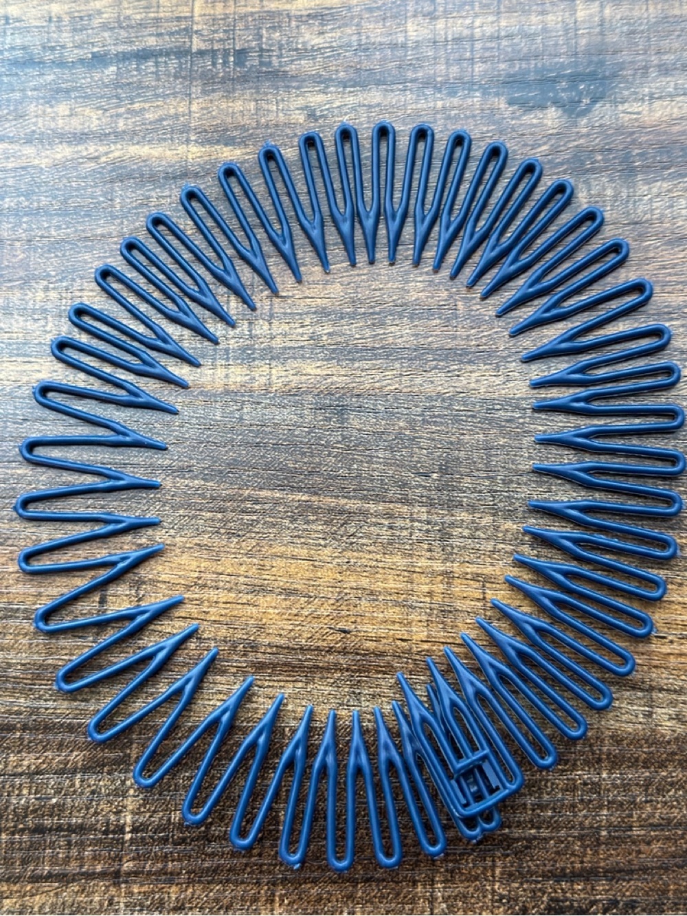 Full Circular Stretch Comb Headband Navy Blue Zigzag Hair Band New